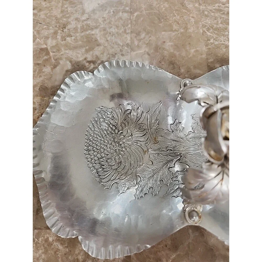 Aluminum Hammered Candy Dish, 9 1/4
